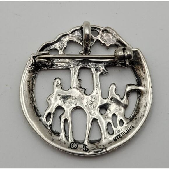 Sterling Silver Three Kings Day Vintage Christmas Pin Brooch 3 Wise Magi Jesus - Picture 10 of 16